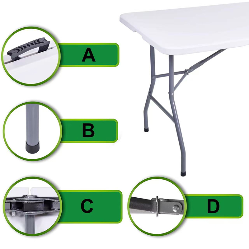 6ft indoor & Outdoor white color Plastic HDPE Folding Table 6ft indoor & Outdoor white color Plastic HDPE Folding Table