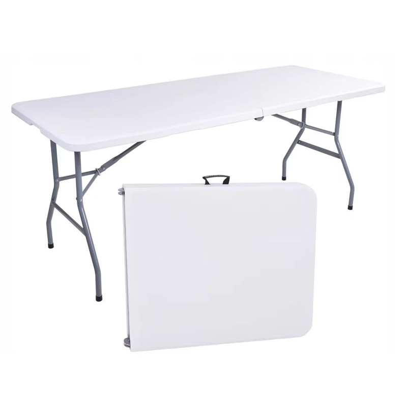 6ft indoor & Outdoor white color Plastic HDPE Folding Table