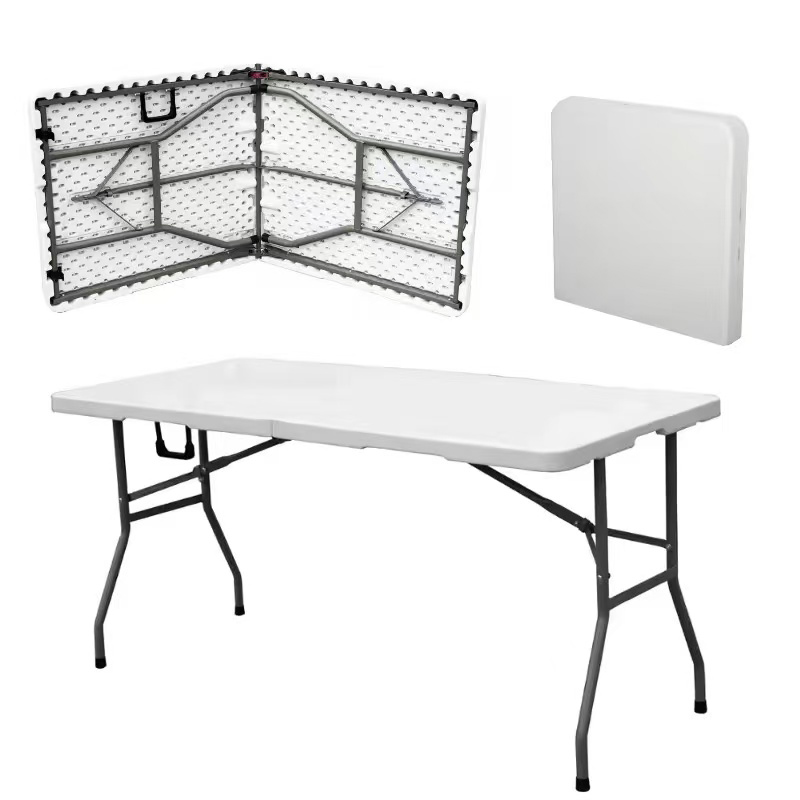 6ft indoor & Outdoor white color Plastic HDPE Folding Table