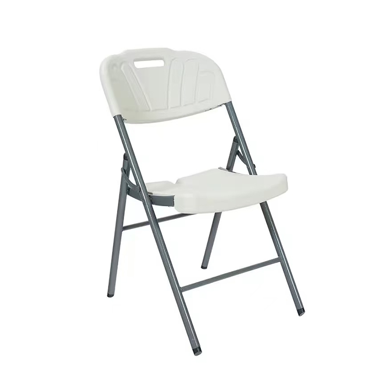 White  Plastic HDPE Folding Chair Use in Camping