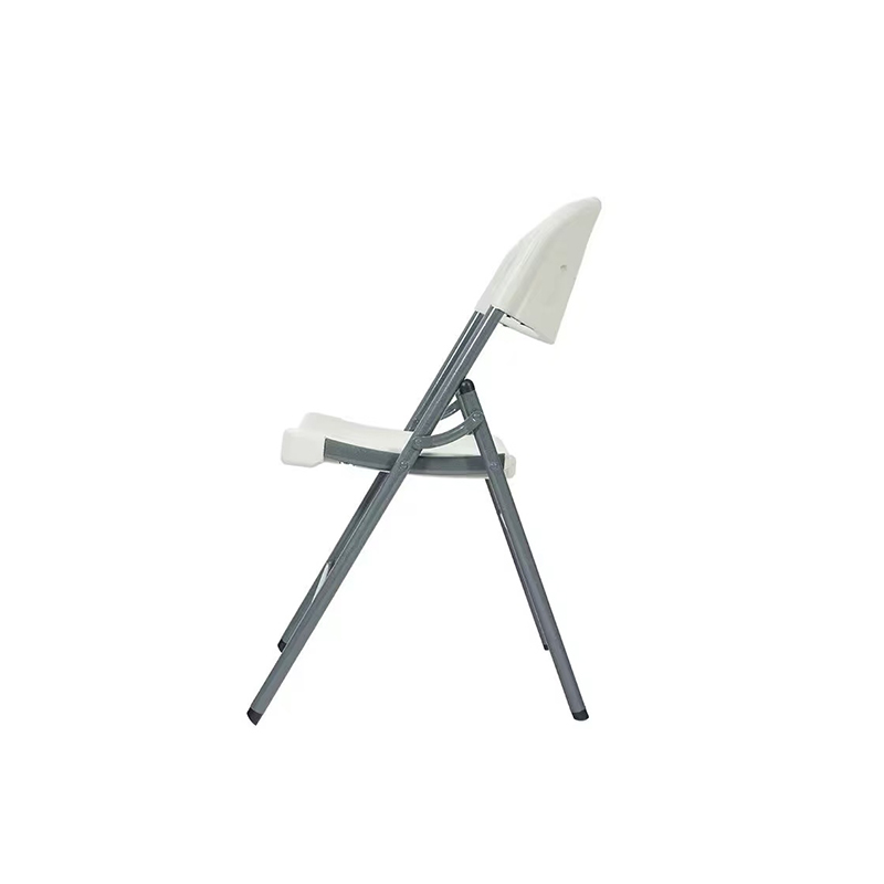White  Plastic HDPE Folding Chair Use in Camping