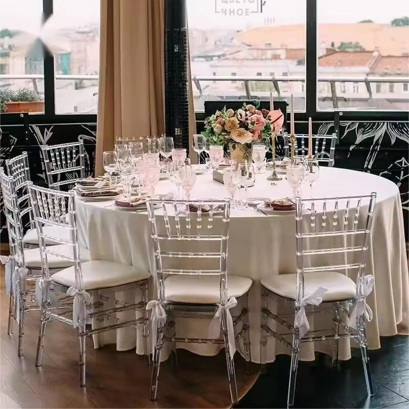 Clear Tiffany Knock-Down Chair for Wedding Event Banquet