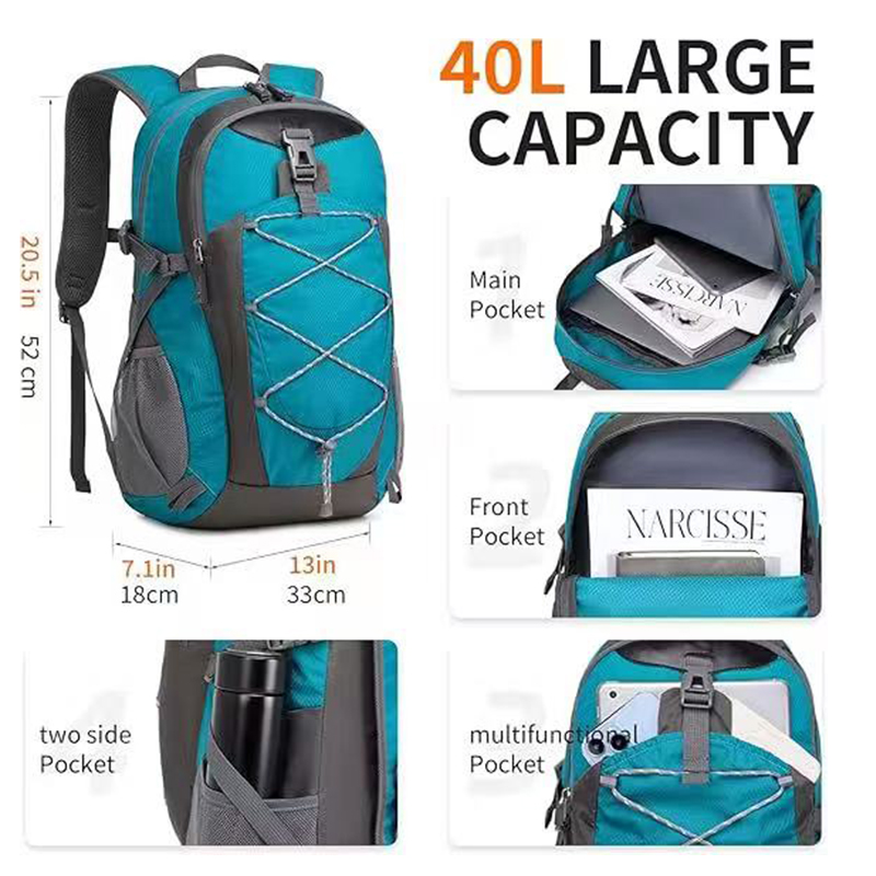 40L Hiking Lightweight Daypack Waterproof Camping Backpack