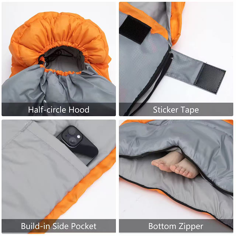 Custom Logo Hoodie Warm Sleeping Bag Cold Climate Winter Thermal for Camping