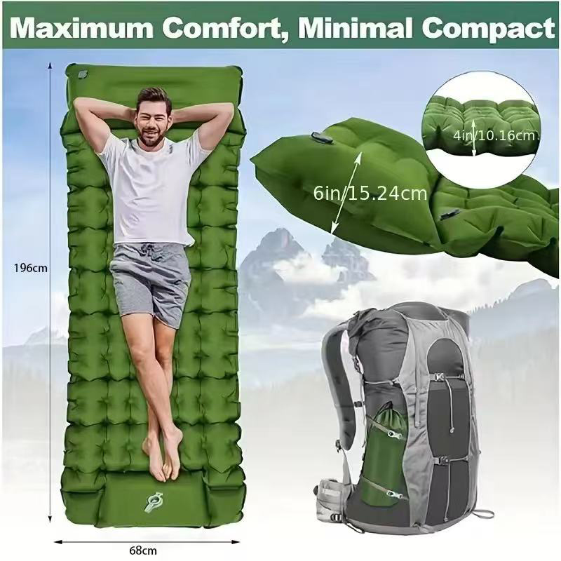 Hiking Foldable Nylon TPU Inflatable Air Mattress Sleeping Mat Waterproof Camping Bed Hiking Foldable Nylon TPU Inflatable Air Mattress Sleeping Mat Waterproof Camping Bed