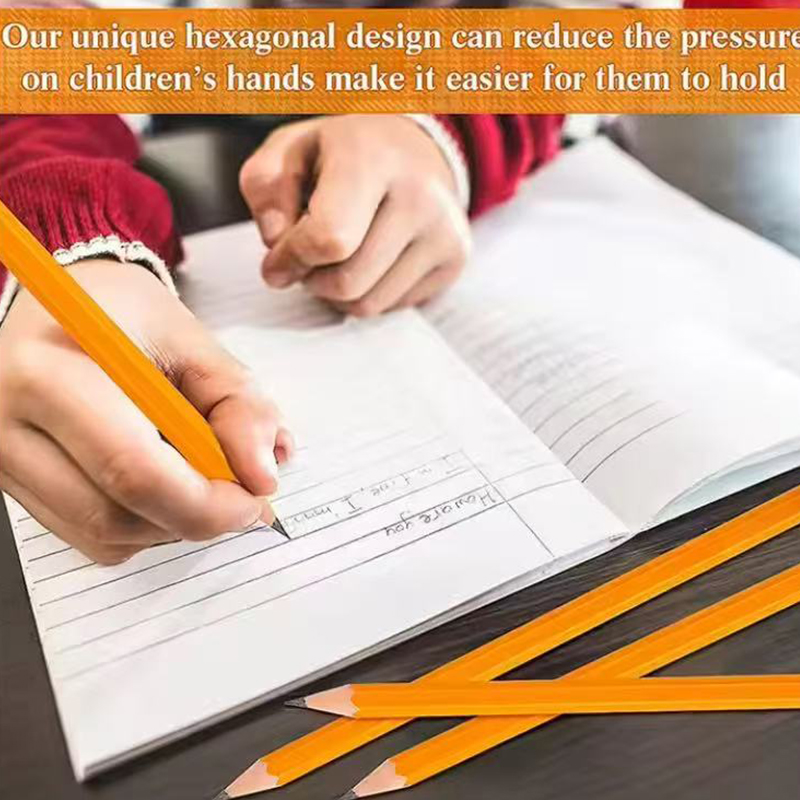 HB Yellow log Pencils With Eraser for Office and Student Writing 