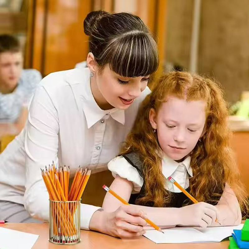 HB Yellow log Pencils With Eraser for Office and Student Writing 
