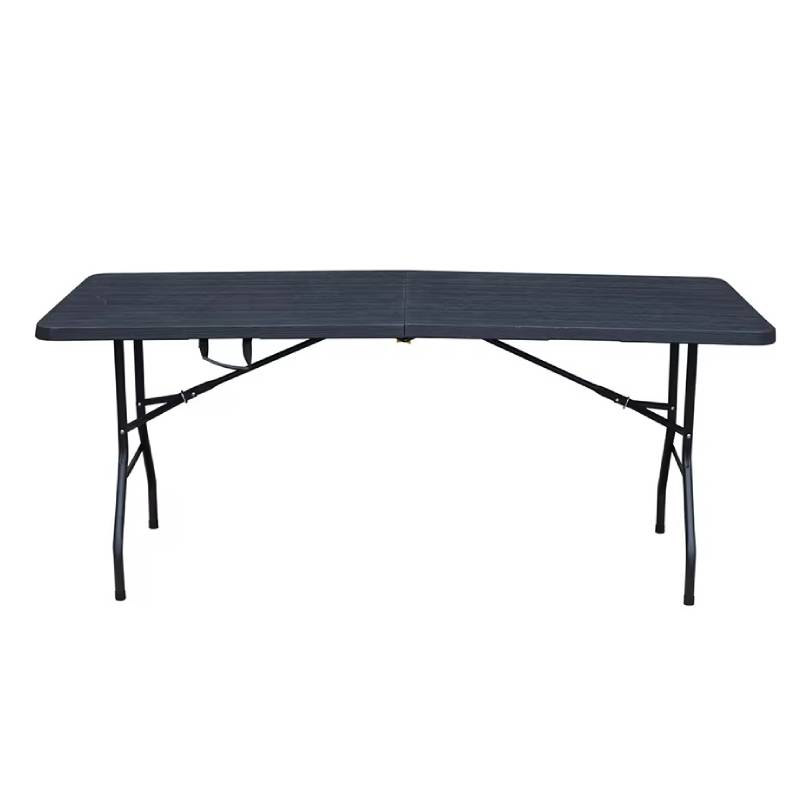 6ft Wooden Grain Folding Table with HDPE Plastic
