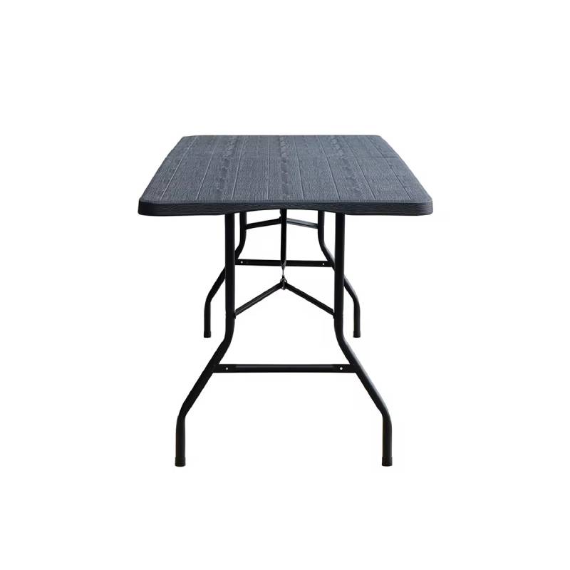 6ft Wooden Grain Folding Table with HDPE Plastic