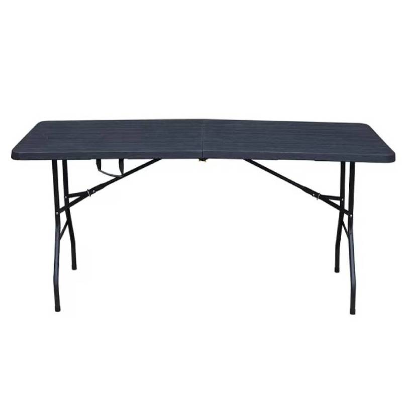 6ft Wooden Grain Folding Table with HDPE Plastic