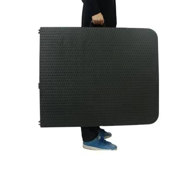 6ft Rattan Design Folding Table with HDPE Plastic