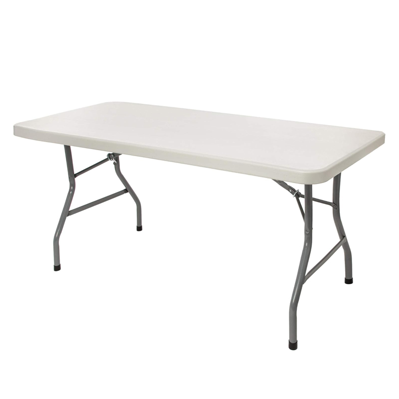 5 Foot Folding Table with Carrying Handle - Portable Plastic Fold in Half