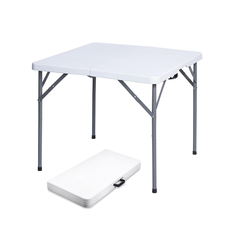 34" Square Folding Table  with HDPE Plastic for Indoor & Outdoor Use