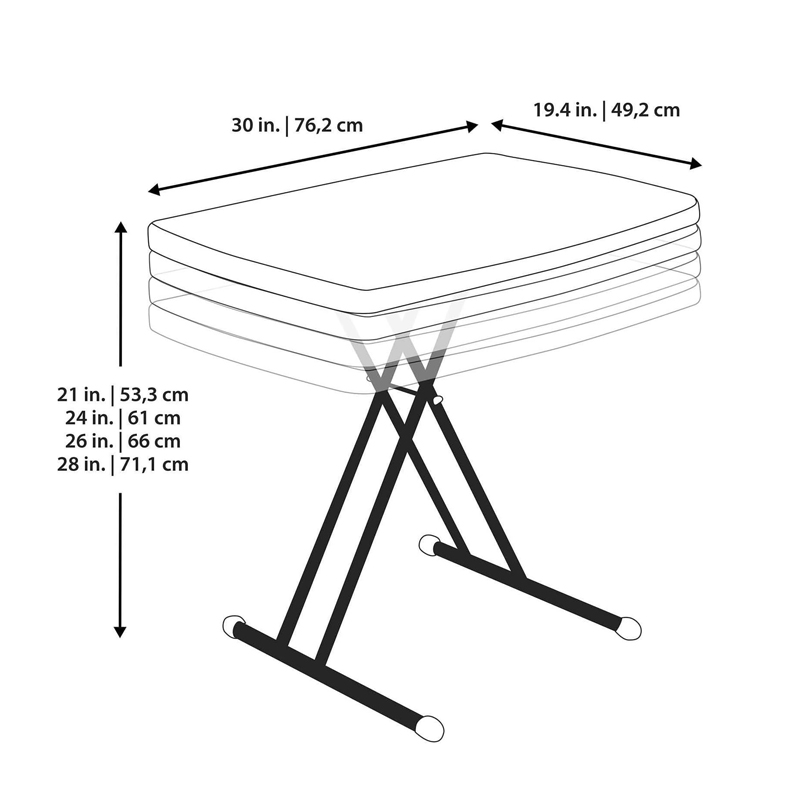 Adjustable Folding Table – 30" x 20" Foldable Desk for Camping