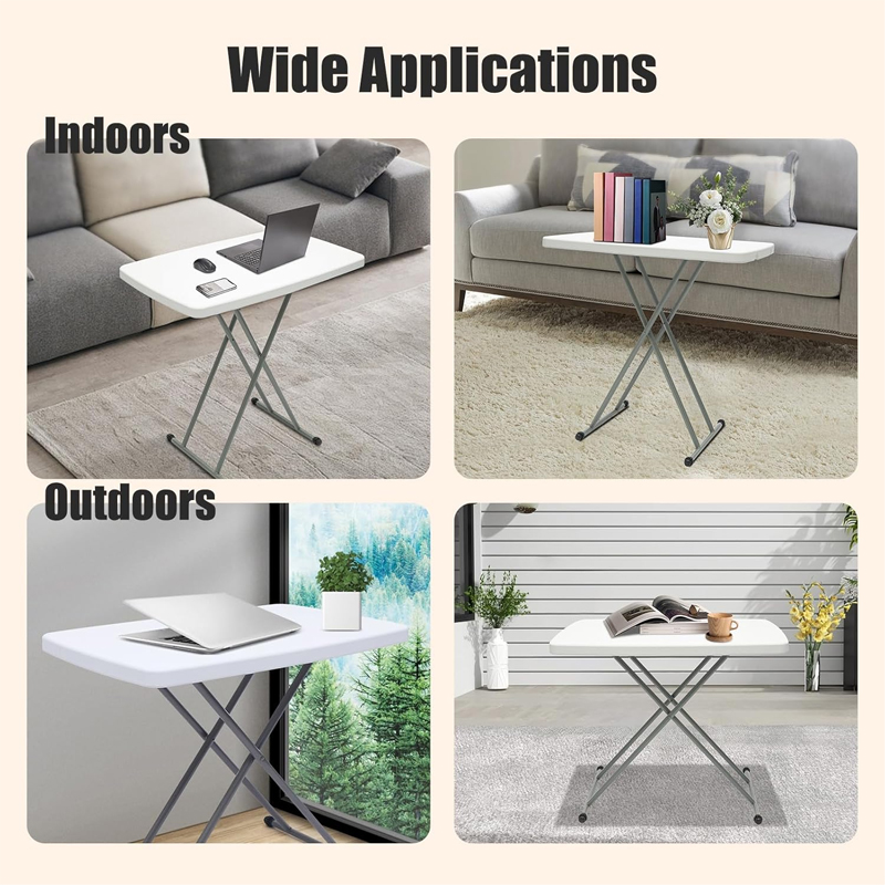 Adjustable Folding Table – 30" x 20" Foldable Desk for Camping
