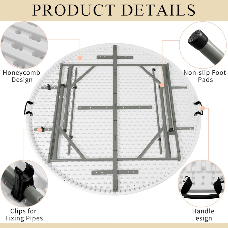 4ft Commercial Fold-in-Half Round Table