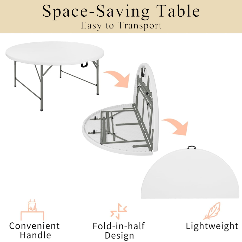 4ft Commercial Fold-in-Half Round Table