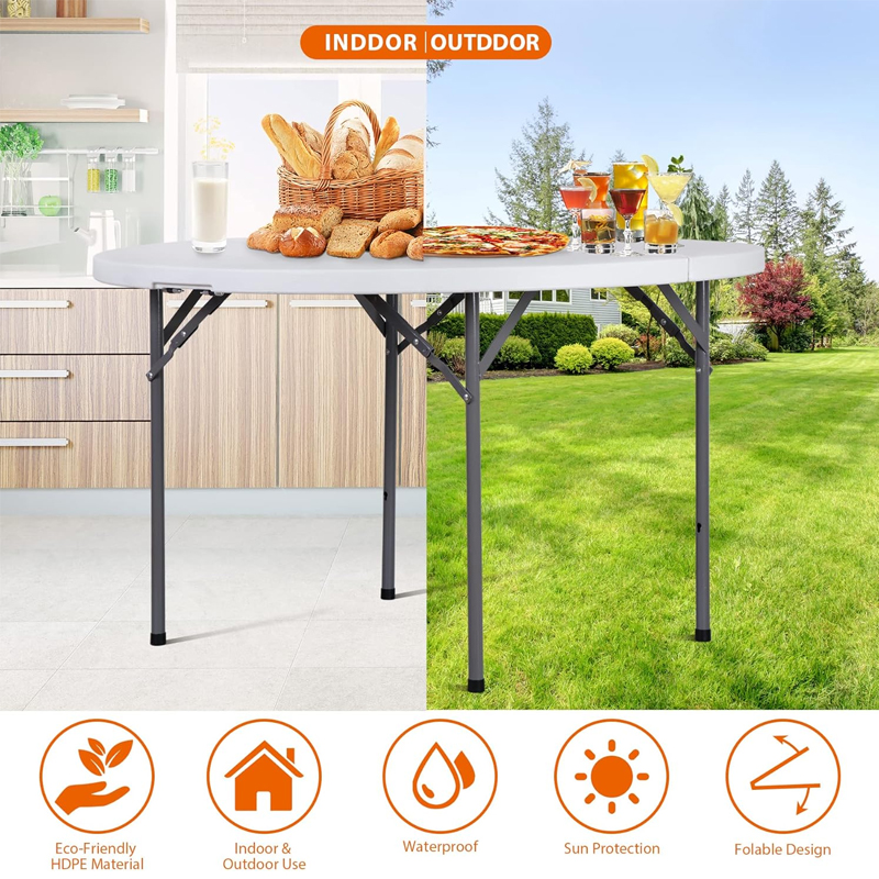5ft Indoor Outdoor Portable Plastic Table for Camping Dining Event