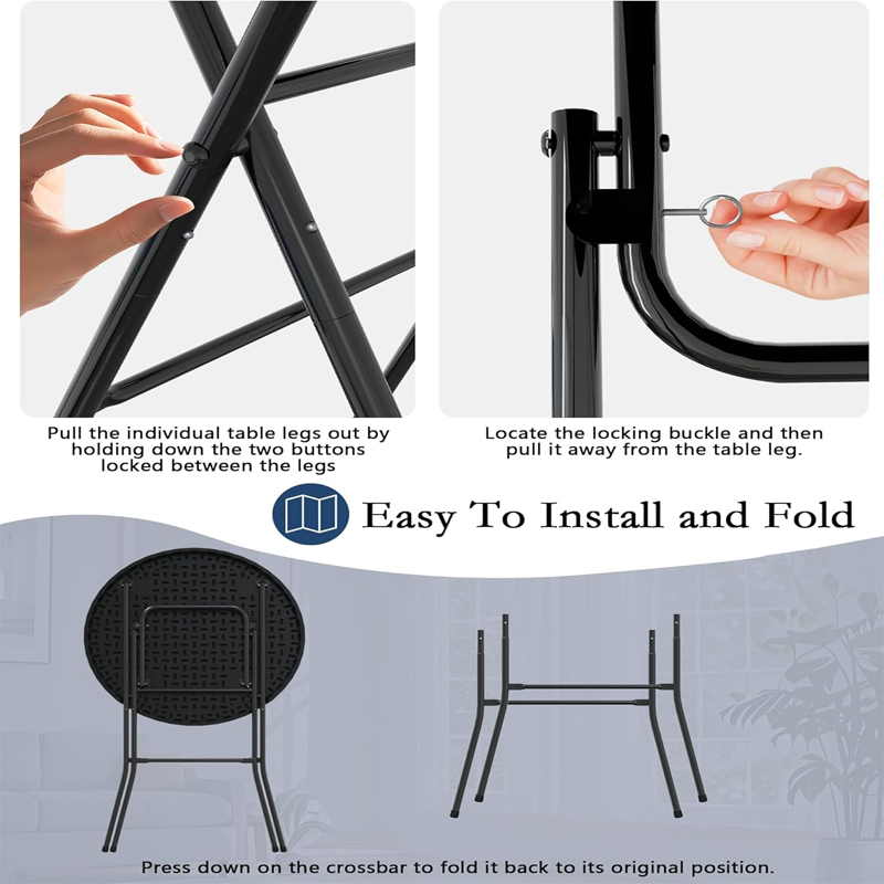 Black color 31.5" Round All-Occasion Folding Bar for Parties
