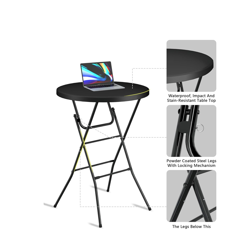 Black color 31.5" Round All-Occasion Folding Bar for Parties Black color 31.5" Round All-Occasion Folding Bar for Parties