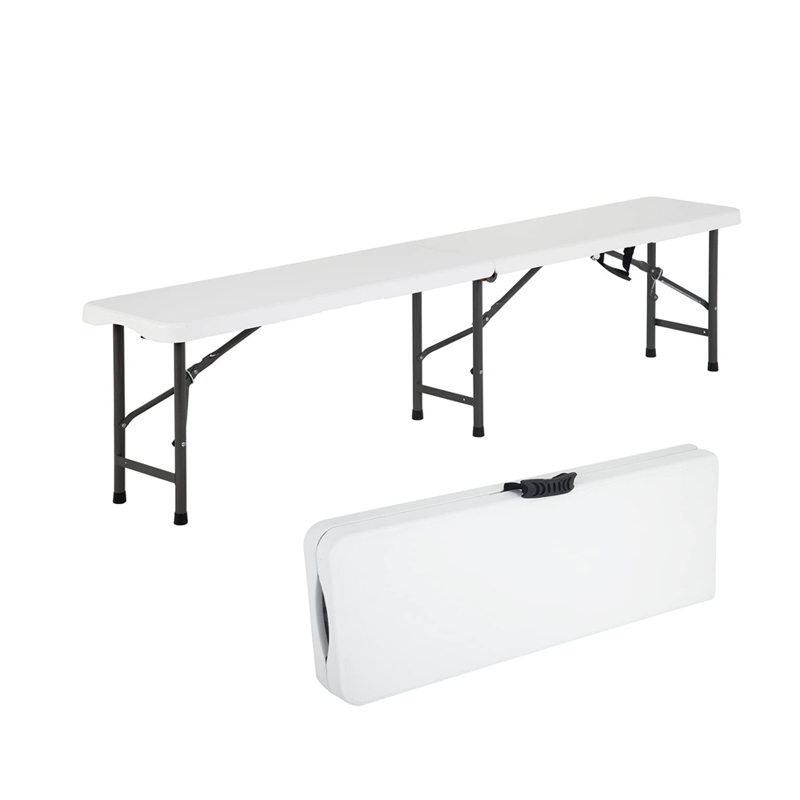6 Feet White Color Design Plastic Folding Bench for Camping 