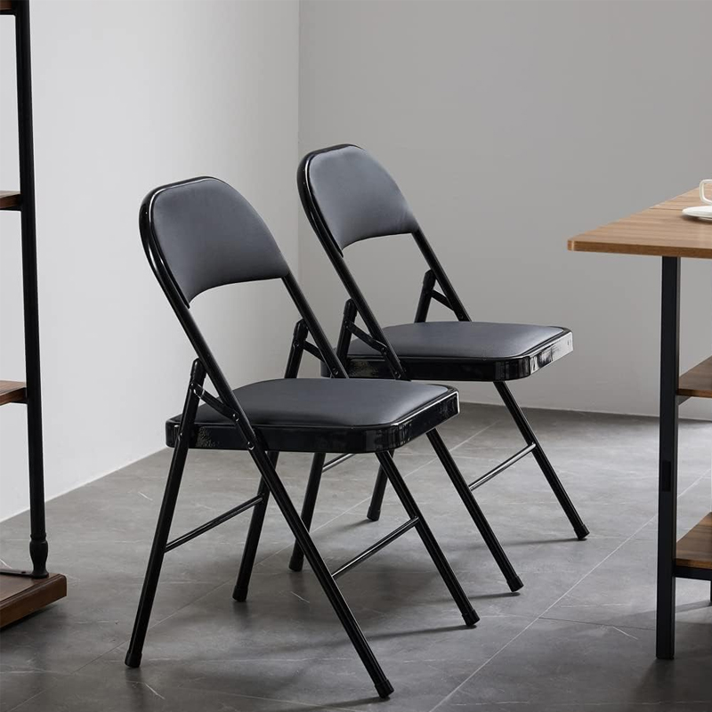 Comfortable Vinyl-Padded Metal Steel Folding Chairs