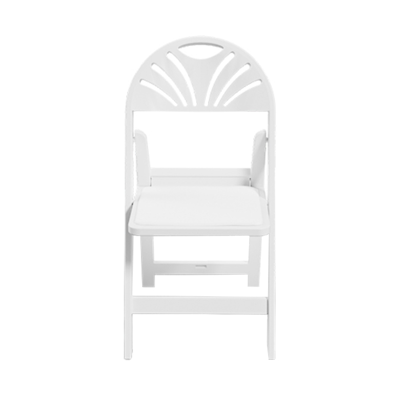 White Resin Plastic Folding Chair with Padding Seat for Event Party Indoor Outdoor
