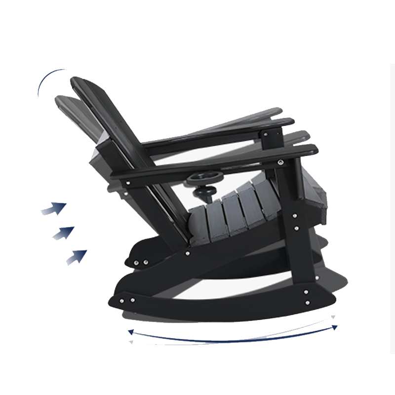Black color HDPE Adirondack Rocking Chair for Outdoor 