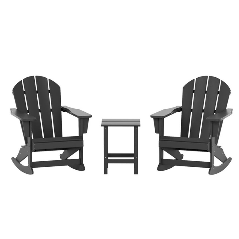 Black color HDPE Adirondack Rocking Chair for Outdoor 