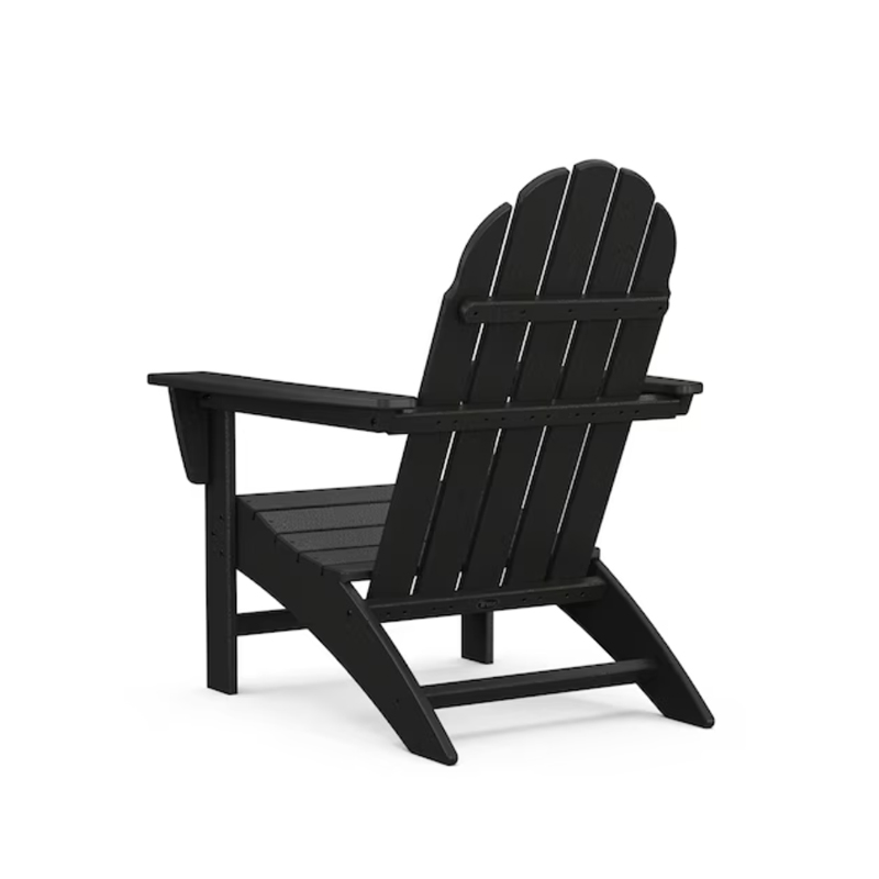 Outdoor Furniture Black HDPE Frame Stationary Adirondack Chair 
