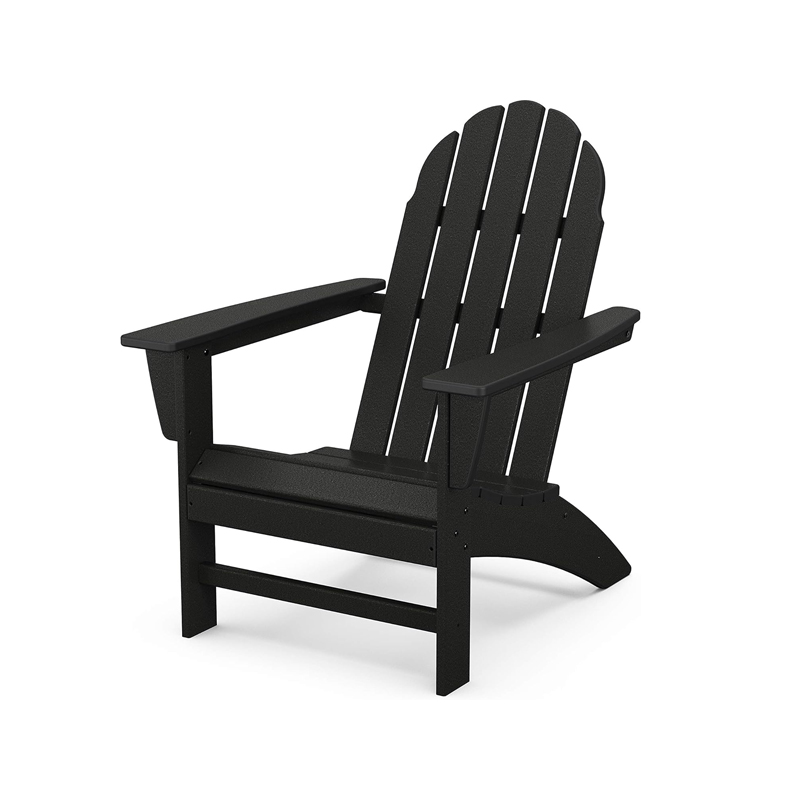 Outdoor Furniture Black HDPE Frame Stationary Adirondack Chair 
