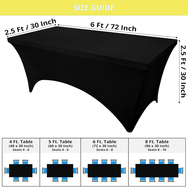 Tablecloth 6ft Fitted and Stretch Table Cover for Rectangle Tables Tablecloth 6ft Fitted and Stretch Table Cover for Rectangle Tables
