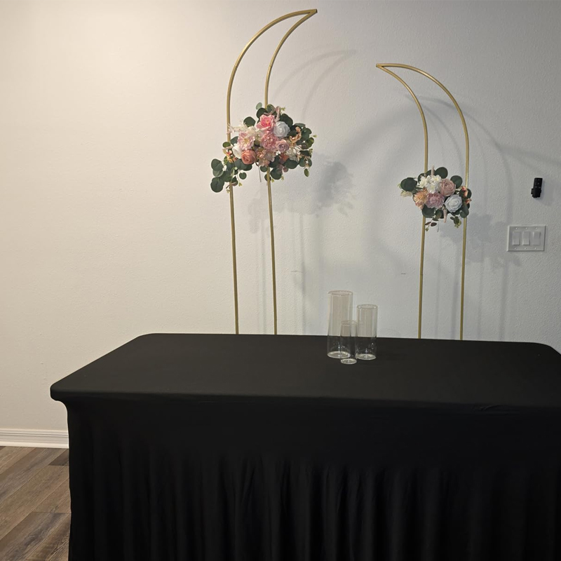  Black Spandex Table Covers for 6 Foot Rectangle Tables