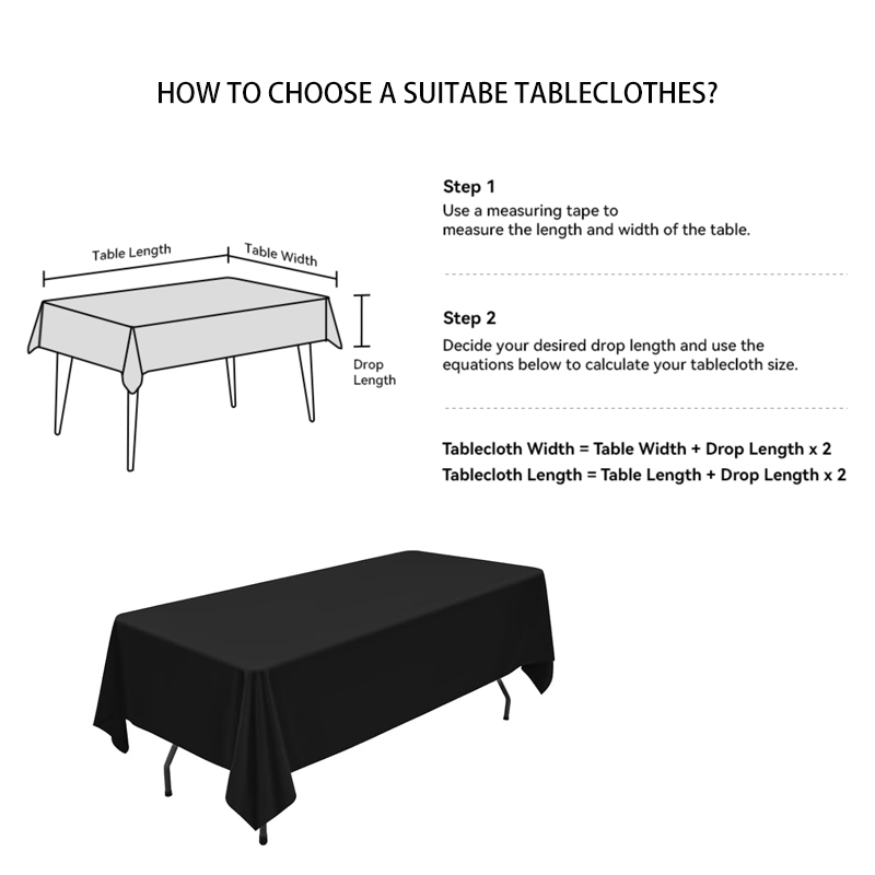 Tablecloth Made of Polyester Fabric for 6 ft Table Perfect for Event