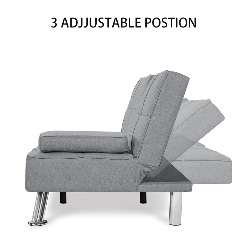 Modern Folding Futon, Reclining Sofa Bed for Apartment