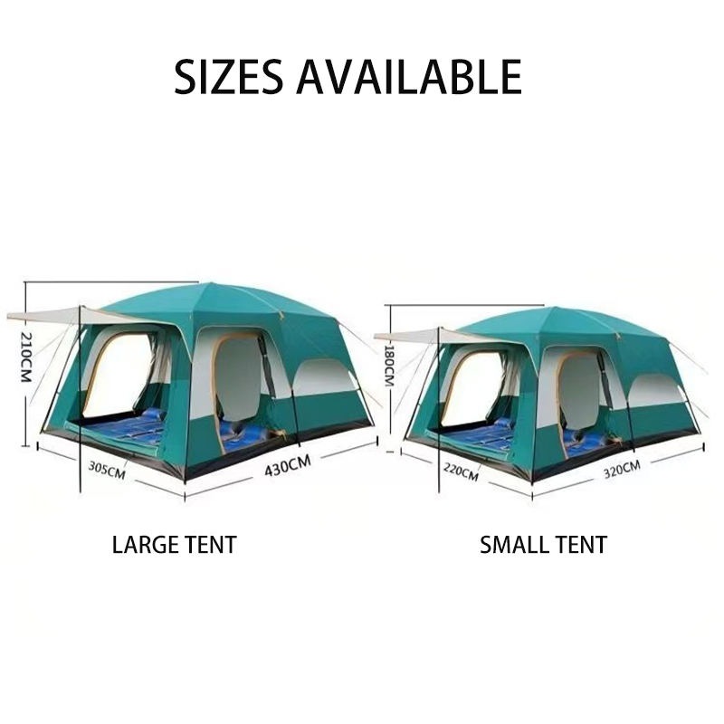 Outdoor waterproof tent, suitable for 5-8 people or 8-12 people